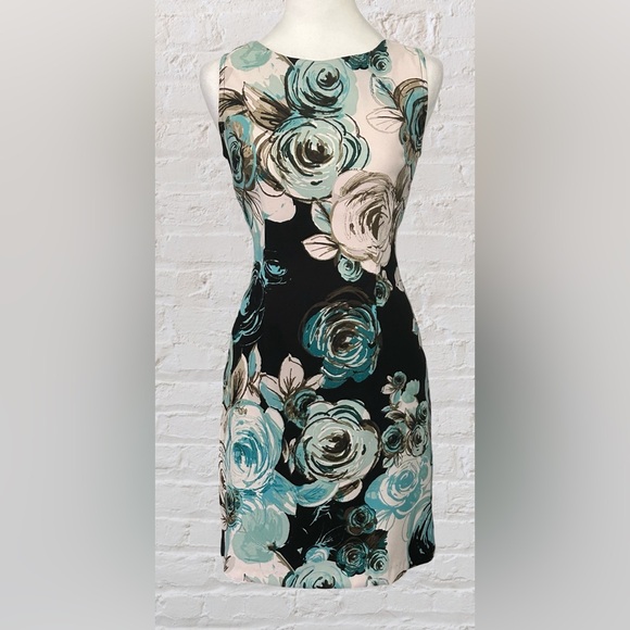 connected apparel Dresses & Skirts - Connected Apparel Floral Sheath Sleeveless Dress Womens Petite 4 Feminine